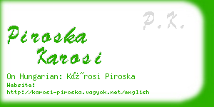 piroska karosi business card